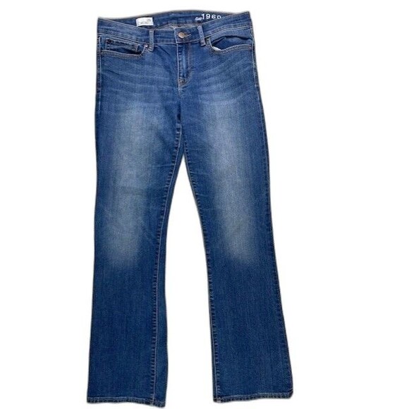 Gap 1969 Size 28 Womens Jeans Bootcut Stretch Med Wash Low Rise - Picture 1 of 4